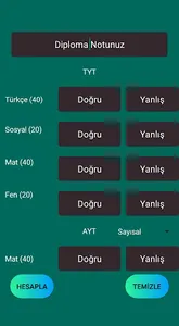 TYT-AYT Puan Hesaplama screenshot 0