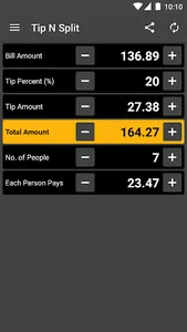 Tip N Split Tip Calculator screenshot 2