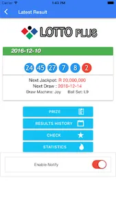 SA Lotto result check notify screenshot 1