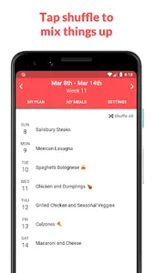 Weekly Meal Planner & Calendar screenshot 1