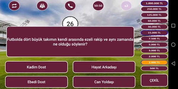 Milyoner Futbol Bilgi Yarışmas screenshot 1