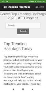 Trending Hashtags for Instagra screenshot 0