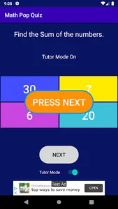 Math Pop Quiz screenshot 1