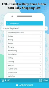 Newborn Baby Shopping Checklis screenshot 1