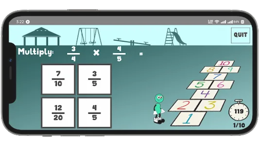 Hopscotch - Multiply Fractions screenshot 3