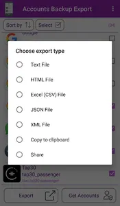 Accounts Backup Export screenshot 3