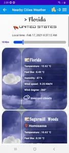 Nearby cities weather screenshot 2