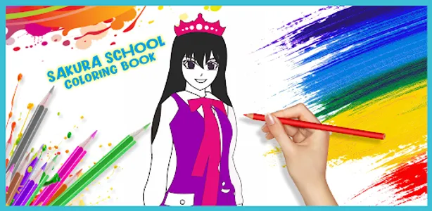 Sakura School Coloring Book screenshot 0
