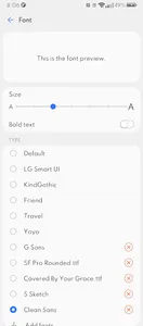 Clean Sans Font Theme for LG D screenshot 1
