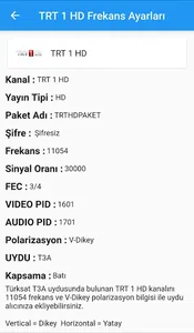 Uydu Frekans Listesi - Türksat screenshot 1