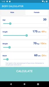 Body Calculator: BMI/RFM/LBM,  screenshot 0