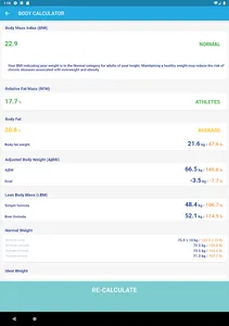 Body Calculator: BMI/RFM/LBM,  screenshot 13