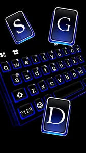 Blue Black Keyboard Theme screenshot 1