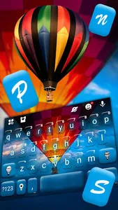 Blue Sky Hot Balloon Keyboard  screenshot 1