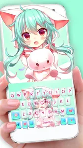 Cat Girl Keyboard Theme screenshot 0