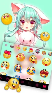Cat Girl Keyboard Theme screenshot 2