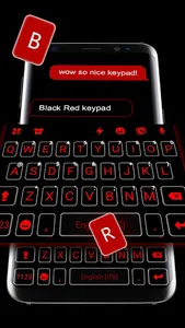 Cool Black Red Keyboard Theme screenshot 1