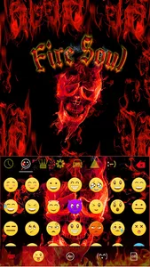 Fire Soul Skull Keyboard Theme screenshot 1