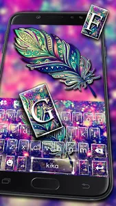 Galaxy Feather Keyboard Theme screenshot 1
