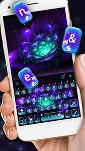 Galaxy Purple Flower Keyboard  screenshot 1