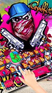 Graffiti Gun Mask Skull Keyboa screenshot 0