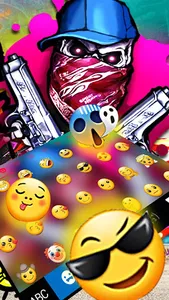 Graffiti Gun Mask Skull Keyboa screenshot 1