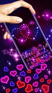 Neon Hearts Gravity Keyboard T screenshot 1