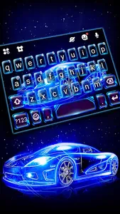 Neon Sports Car Keyboard Theme screenshot 0