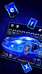 Neon Sports Car Keyboard Theme screenshot 1