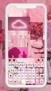 Pink Collage Keyboard Backgrou screenshot 0