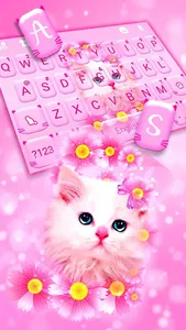 Pink Flowers Kitten Theme screenshot 1