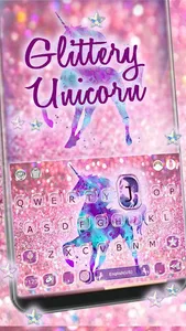 Pink Glisten Unicorn Keyboard  screenshot 0