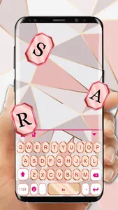 Pink Gold Geometric Keyboard T screenshot 0