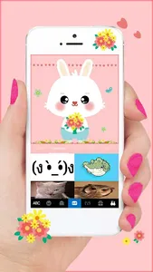 Pink Lovely Bunny Keyboard The screenshot 3