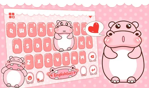 Pink Cute Hippo Theme screenshot 0