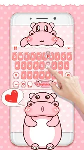 Pink Cute Hippo Theme screenshot 1