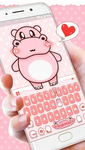 Pink Cute Hippo Theme screenshot 2