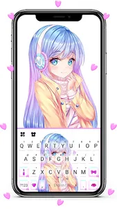Pretty Anime Girl Keyboard Bac screenshot 0