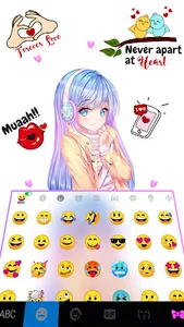 Pretty Anime Girl Keyboard Bac screenshot 2