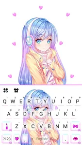 Pretty Anime Girl Keyboard Bac screenshot 4