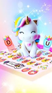 Rainbow Unicorn Smile Keyboard screenshot 3