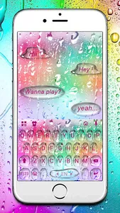 Rainbow Waterdrops Keyboard Th screenshot 0