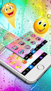 Rainbow Waterdrops Keyboard Th screenshot 2
