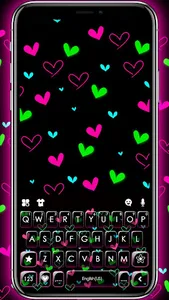 Shiny Neon Hearts Theme screenshot 0