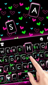 Shiny Neon Hearts Theme screenshot 1