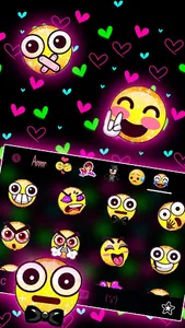 Shiny Neon Hearts Theme screenshot 2