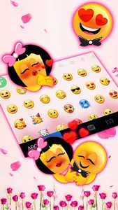 Vintage Pink Roses Keyboard Th screenshot 2