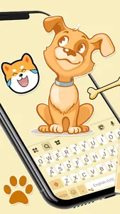 Yellow Paws Keyboard Backgroun screenshot 1