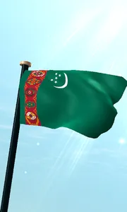 Turkmenistan Flag 3D Wallpaper screenshot 0