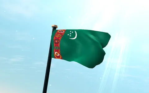 Turkmenistan Flag 3D Wallpaper screenshot 10